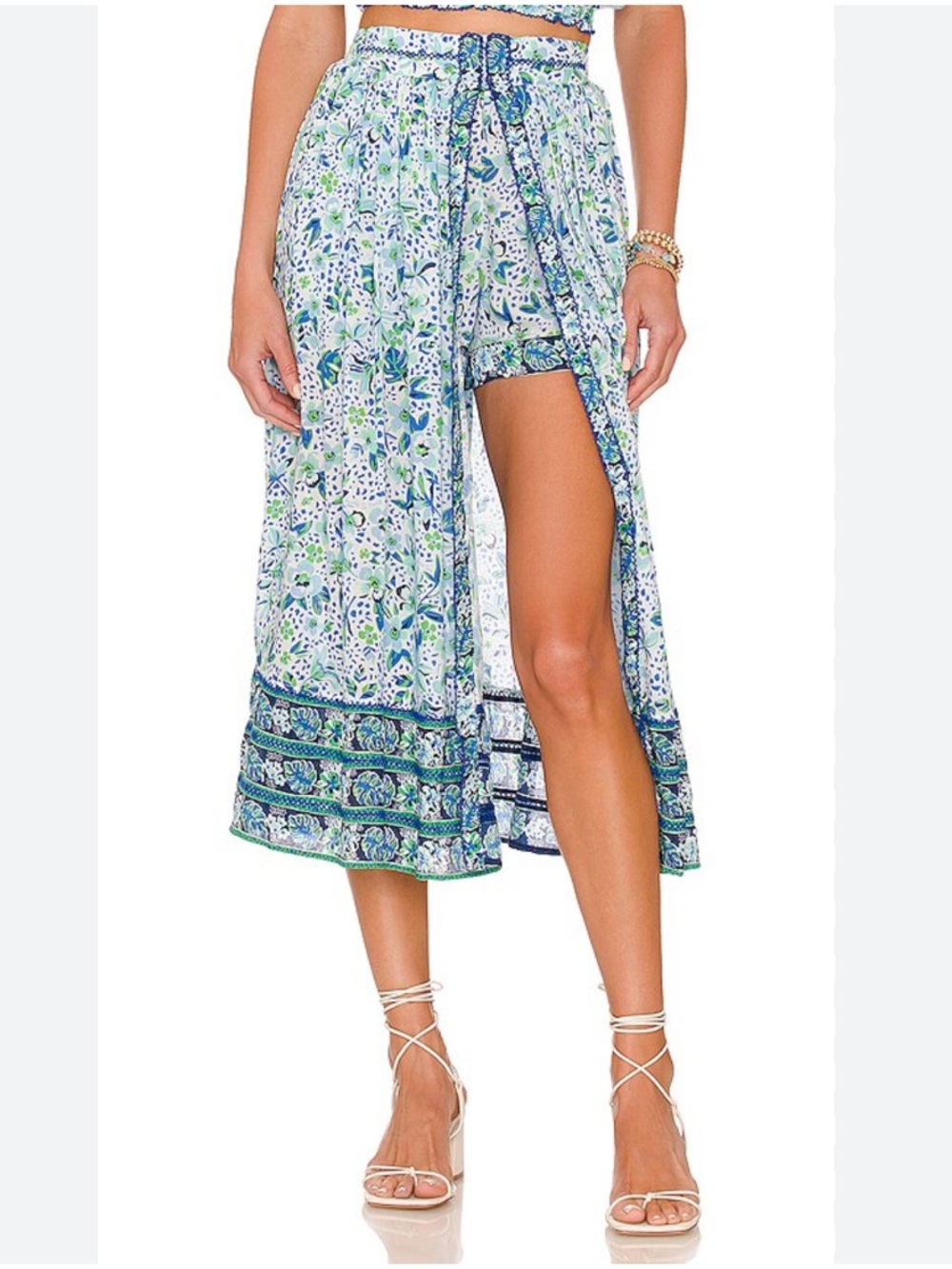 POUPETTE ST BARTH Reine Midi Skirt in Blue Monaco